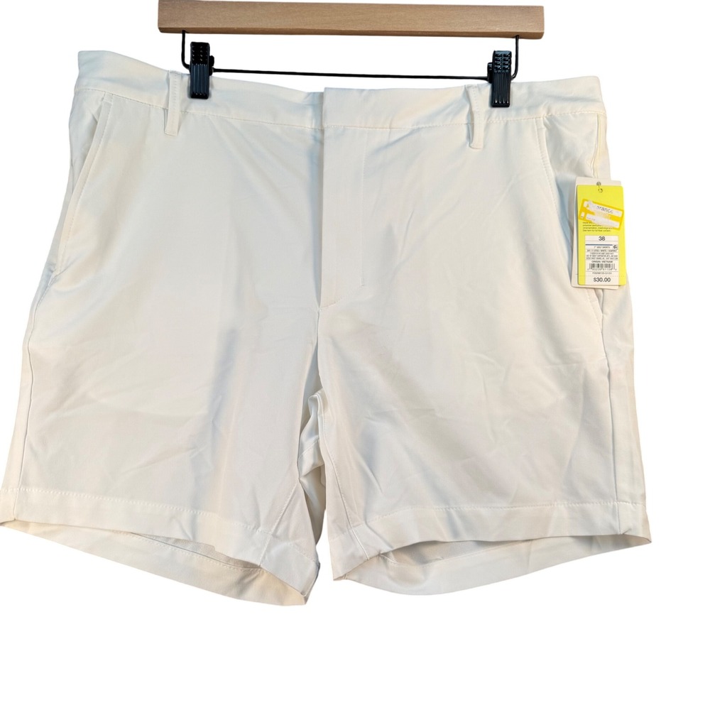 All in Motion Mens 7" Golf Shorts White Size 38 UV Protection Stretch 5GWWK7